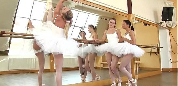  Teen lesbian ballerinas in threesome